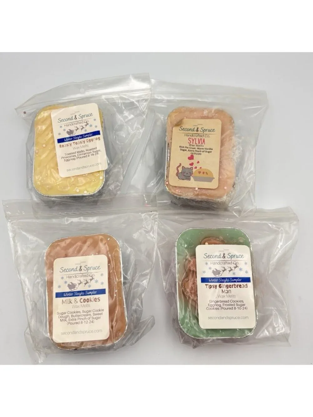 4 Second & Spruce Vendor Wax Mini Loaf Wax Melts Gourmand Winter Bakery Scents